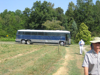 a biodiesel bus parked in the field