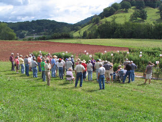 group of workshop attendees at field presentation