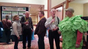 Hop grower dressed in a hops costume